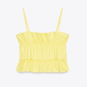 Zara Yellow Poplin Top